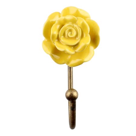Yellow Flower Ceramic Wall Hook